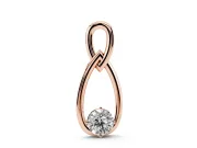 Round Lab-Grown Diamond Solitaire Infinity Pendant Necklace | Upright Loop | Rose Gold