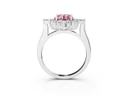 Round Engagement Ring Setting for a Fancy Pink Lab-Grown Diamond | Sterling Silver - Design NV-24790
