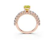 Radiant Cut Shared Prong Engagement Ring Setting for a Fancy Yellow Lab-Grown Diamond | Rose Gold