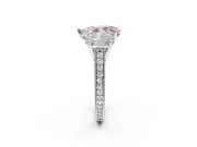 Pear-Shaped Vintage Three Stone Engagement Ring Setting for a Fancy Pink Lab-Grown Diamond | Sterling Silver