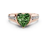 Heart-Shaped Half Bezel Engagement Ring Setting for a Fancy Green Lab-Grown Diamond | Rose Gold