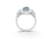 Marquise Milgrain Sectioned Halo Engagement Ring Setting for a Fancy Blue Lab-Grown Diamond | White Gold