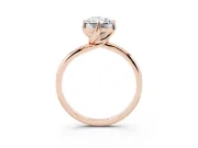 Radiant Cut Bypass Solitaire Engagement Ring Setting | Plain Polished Band | Rose Gold