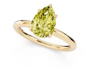 Pear-Shaped Hidden Halo Ring Setting for a Fancy Yellow Lab-Grown Diamond | Yellow Gold