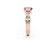 Emerald Cut Tension Style Engagement Ring Setting for a Fancy Pink Lab-Grown Diamond | Rose Gold