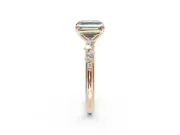 Asscher Cut Graduated Solitaire Engagement Ring Setting for a Fancy Green Lab-Grown Diamond | Rose Gold