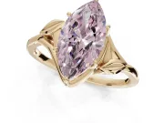 Marquise Bypass Solitaire Engagement Ring Setting for a Fancy Pink Lab-Grown Diamond | Yellow Gold