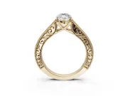Marquise Vintage Engraved Pavé Engagement Ring Setting | Milgrain Edges | Yellow Gold