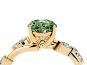 Oval Twisted Vine Engagement Ring Setting for a Fancy Green Lab-Grown Diamond | Yellow Gold