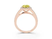 Round Halo Engagement Ring Setting for a Fancy Yellow Lab-Grown Diamond | Pave Split Shank | Rose Gold
