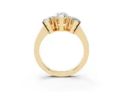 Marquise Three Stone Engagement Ring Setting | Large Side Stones | Yellow Gold