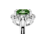 Princess Cut Halo Engagement Ring Setting for a Fancy Green Lab-Grown Diamond | Sterling Silver - Design NV-24726