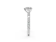 Heart-Shaped Shared Prong Engagement Ring Setting | Two-Row Band | Platinum