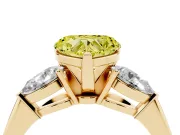 Heart-Shaped 3-Stone Engagement Ring Setting for a Fancy Yellow Lab-Grown Diamond | Yellow Gold