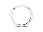 Round Lab-Grown Diamond Pavé Bar Wedding Band | Bezel Stations | Sterling Silver