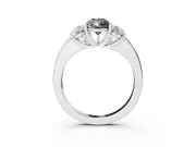 Pear-Shaped Three Stone Engagement Ring Setting for a Black Center | Matching Side Stones | Platinum