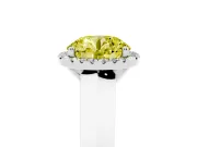 Round Halo Engagement Ring Setting for a Fancy Yellow Lab-Grown Diamond | Knife-Edge Band | Platinum