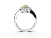 Radiant Cut Vintage Halo Engagement Ring Setting for a Fancy Yellow Lab-Grown Diamond | Sterling Silver