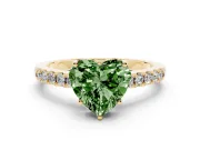 Heart-Shaped Engagement Ring Setting for a Fancy Green Lab-Grown Diamond | Yellow Gold - Design NV-24649