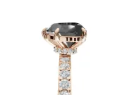 Heart-Shaped Hidden Halo Engagement Ring Setting for a Black Center | Pavé Band | Rose Gold