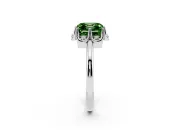 Asscher Cut Petal Halo Engagement Ring Setting for a Fancy Green Lab-Grown Diamond | Platinum