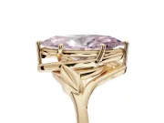 Marquise Bypass Solitaire Engagement Ring Setting for a Fancy Pink Lab-Grown Diamond | Yellow Gold