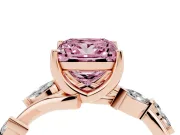 Princess Cut Twisted Vine Engagement Ring Setting for a Fancy Pink Lab-Grown Diamond | Rose Gold