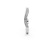 Round Diamond Channel Contour Band Set in Platinum with Milgrain Edges