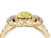 Pear-Shaped Engagement Ring Setting for a Fancy Yellow Lab-Grown Diamond | Three Stone | Yellow Gold