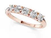 Round Diamond Channel Half Eternity Band Set in Rose gold with Shared Prongs