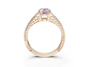 Oval Split Shank Pavé Engagement Ring Setting for a Fancy Pink Lab-Grown Diamond | Rose Gold