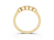 Five-Stone Round Diamond Band Set in Yellow gold with Bezel Setting