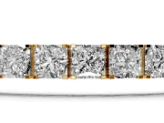 Princess Cut Lab-Grown Diamond Bar Set Tennis Bracelet | Inline Box Clasp | Yellow Gold