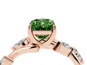 Radiant Cut Twisted Vine Engagement Ring Setting for a Fancy Green Lab-Grown Diamond | Rose Gold