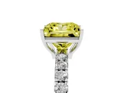Princess Cut Pave Engagement Ring Setting for a Fancy Yellow Lab-Grown Diamond | Shared Prong Band | Sterling Silver