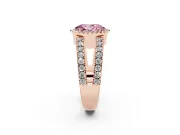 Oval Halo Split Shank Engagement Ring Setting for a Fancy Pink Lab-Grown Diamond | Rose Gold