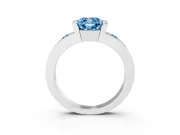 Cushion Cut Tension Style Engagement Ring Setting for a Fancy Blue Lab-Grown Diamond | Platinum