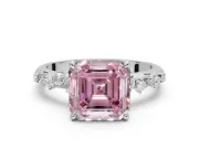 Asscher Cut Graduated Solitaire Engagement Ring Setting for a Fancy Pink Lab-Grown Diamond | Platinum