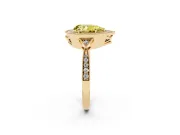Pear-Shaped Milgrain Halo Engagement Ring Setting for a Fancy Yellow Lab-Grown Diamond | Graduated Pavé | Yellow Gold