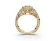 Asscher Cut Vintage Bezel Engagement Ring Setting for a Fancy Yellow Lab-Grown Diamond | Yellow Gold