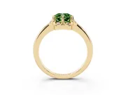Cushion Cut Petal Halo Engagement Ring Setting for a Fancy Green Lab-Grown Diamond | Yellow Gold
