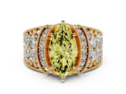 Marquise Vintage Pave Engagement Ring Setting for a Fancy Yellow Lab-Grown Diamond | Milgrain Edges | Yellow Gold