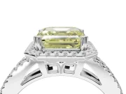 Asscher Cut Halo Engagement Ring Setting for a Fancy Yellow Lab-Grown Diamond | Sterling Silver - Design NV-24717