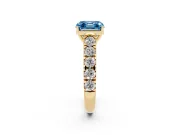Asscher Cut Engagement Ring Setting for a Fancy Blue Lab-Grown Diamond | Yellow Gold - Design NV-24643