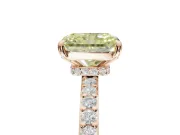 Radiant Cut Hidden Halo Engagement Ring Setting for a Fancy Yellow Lab-Grown Diamond | Pavé Band | Rose Gold
