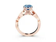 Round Vine Engagement Ring Setting for a Fancy Blue Lab-Grown Diamond | Rose Gold