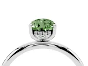 Pear-Shaped Hidden Halo Engagement Ring Setting for a Fancy Green Lab-Grown Diamond | Plain Band | White Gold