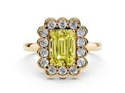Emerald Cut Halo Engagement Ring Setting for a Fancy Yellow Lab-Grown Diamond | Yellow Gold - Design NV-24719