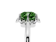 Cushion Cut Petal Halo Engagement Ring Setting for a Fancy Green Lab-Grown Diamond | Sterling Silver