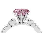 Heart-Shaped Leaf Pavé Engagement Ring Setting for a Fancy Pink Lab-Grown Diamond | Sterling Silver